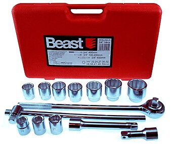 Beast Hylssats med spärrskaft 1/4 + 1/2 CV 108 element