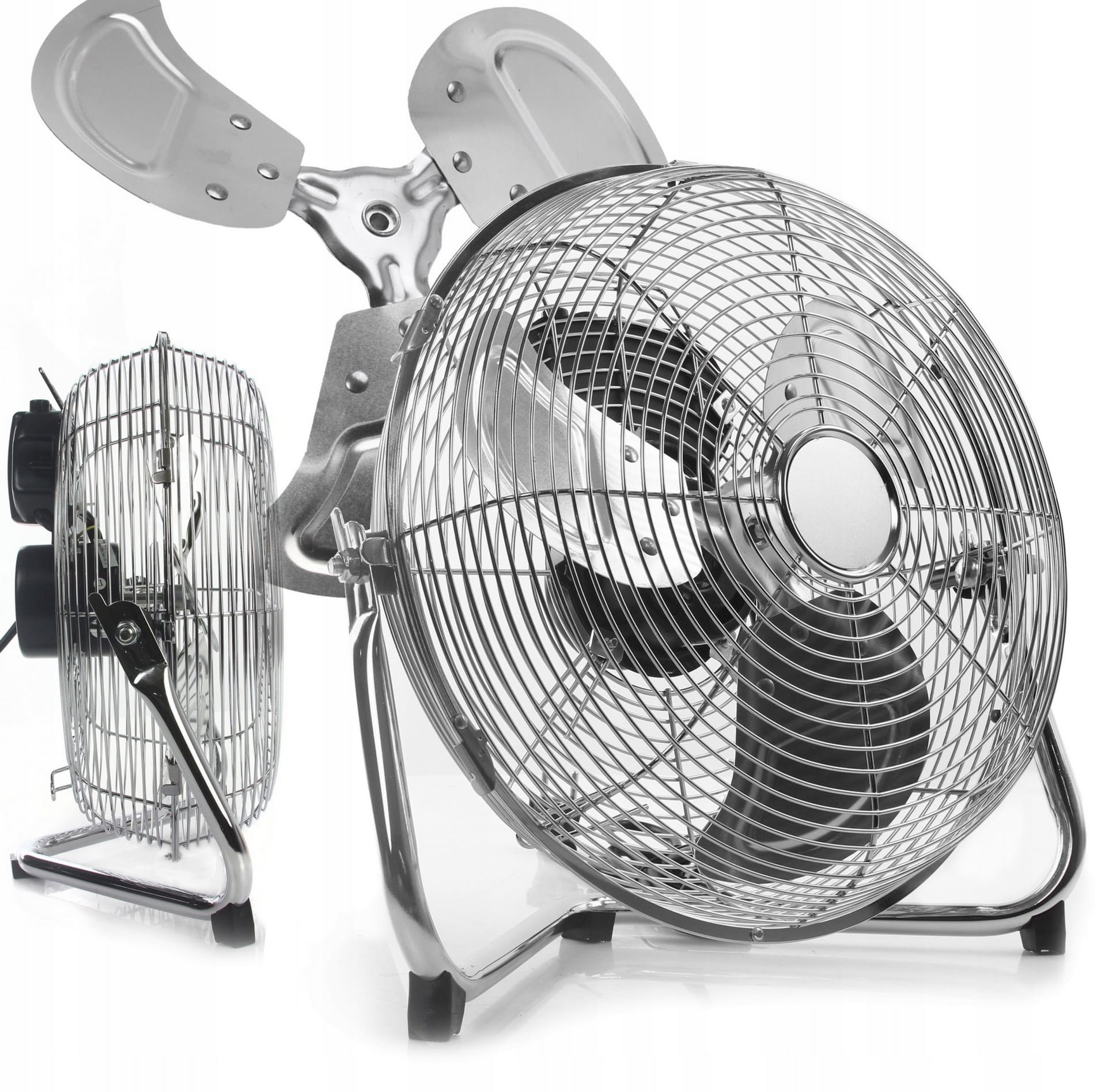 Övriga 3 Golvfläkt Industriell Luftcirkulator 120W 50 cm 3 Hastigheter Kromad Stål Silver - 2