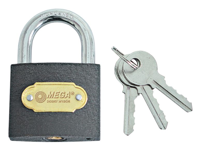 Grey Casting Iron Padlock 75 mm Heavy Type. Chrome Plated Hardened Shackle 3 Keys. Packed Individual Color Carton Box