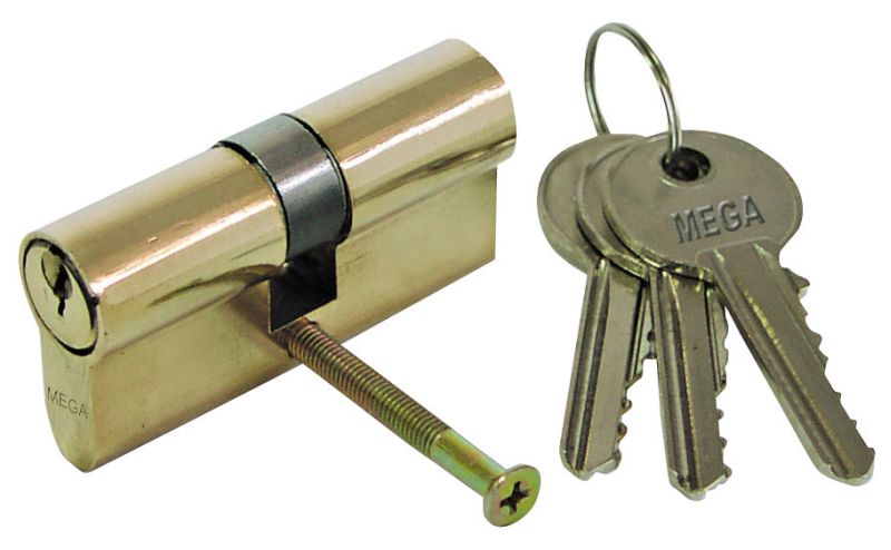 Brass Lock Cylinder 62 mm , 3 Keys