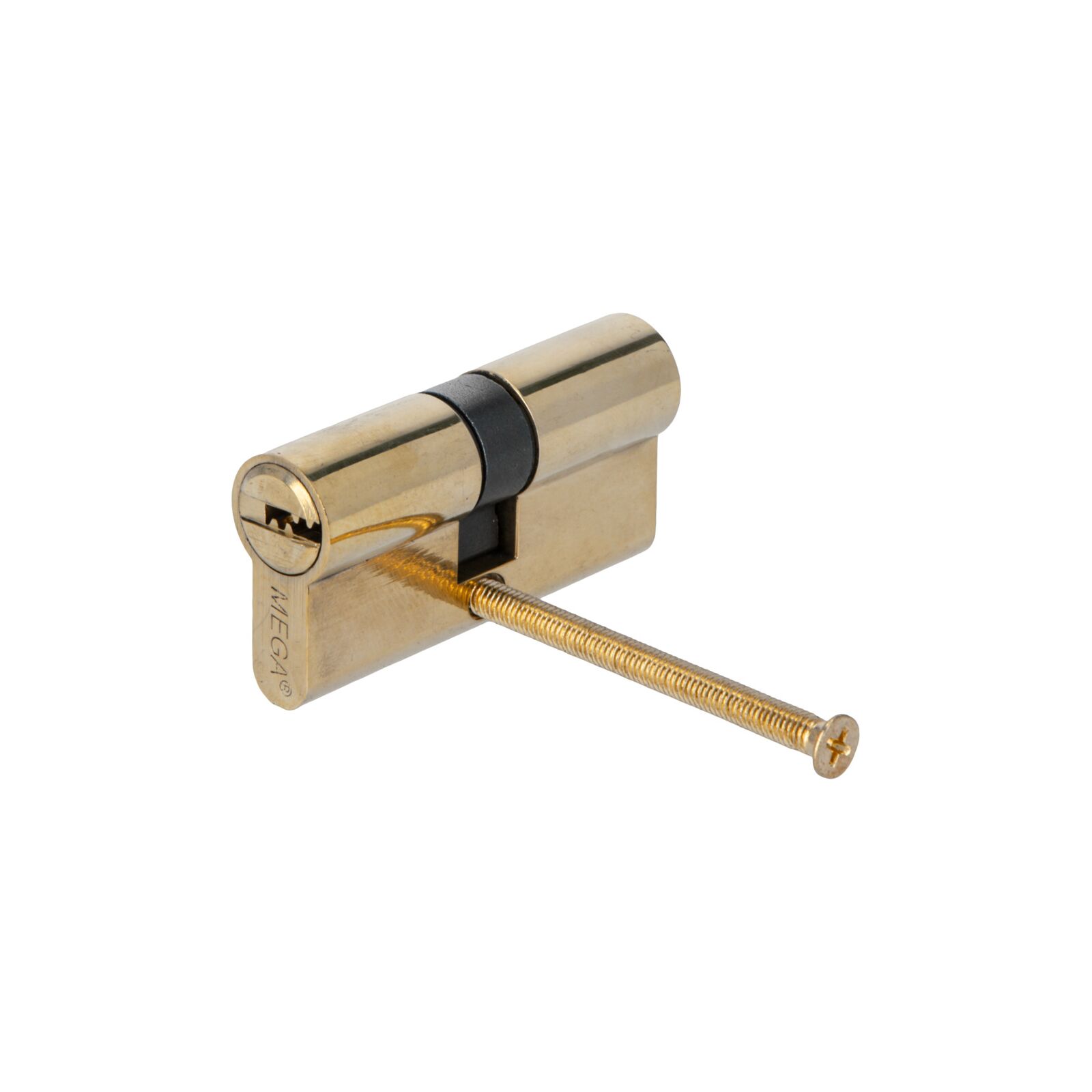 Brass Lock Cylinder, Symmetrical - 62 mm. 6 Special Security Type Keys. Lång Brass Screw 64 mm. - 3
