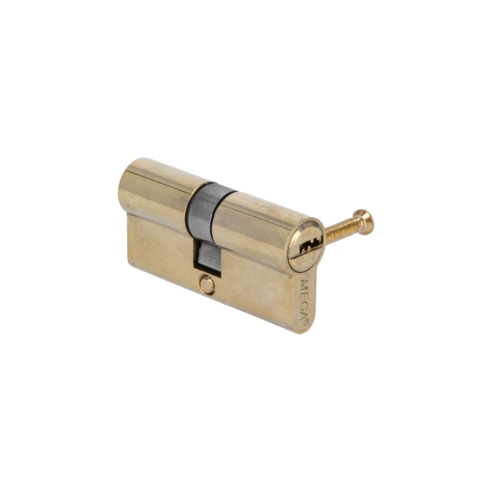 Brass Lock Cylinder, Symmetrical - 62 mm. 6 Special Security Type Keys. Lång Brass Screw 64 mm. - 5