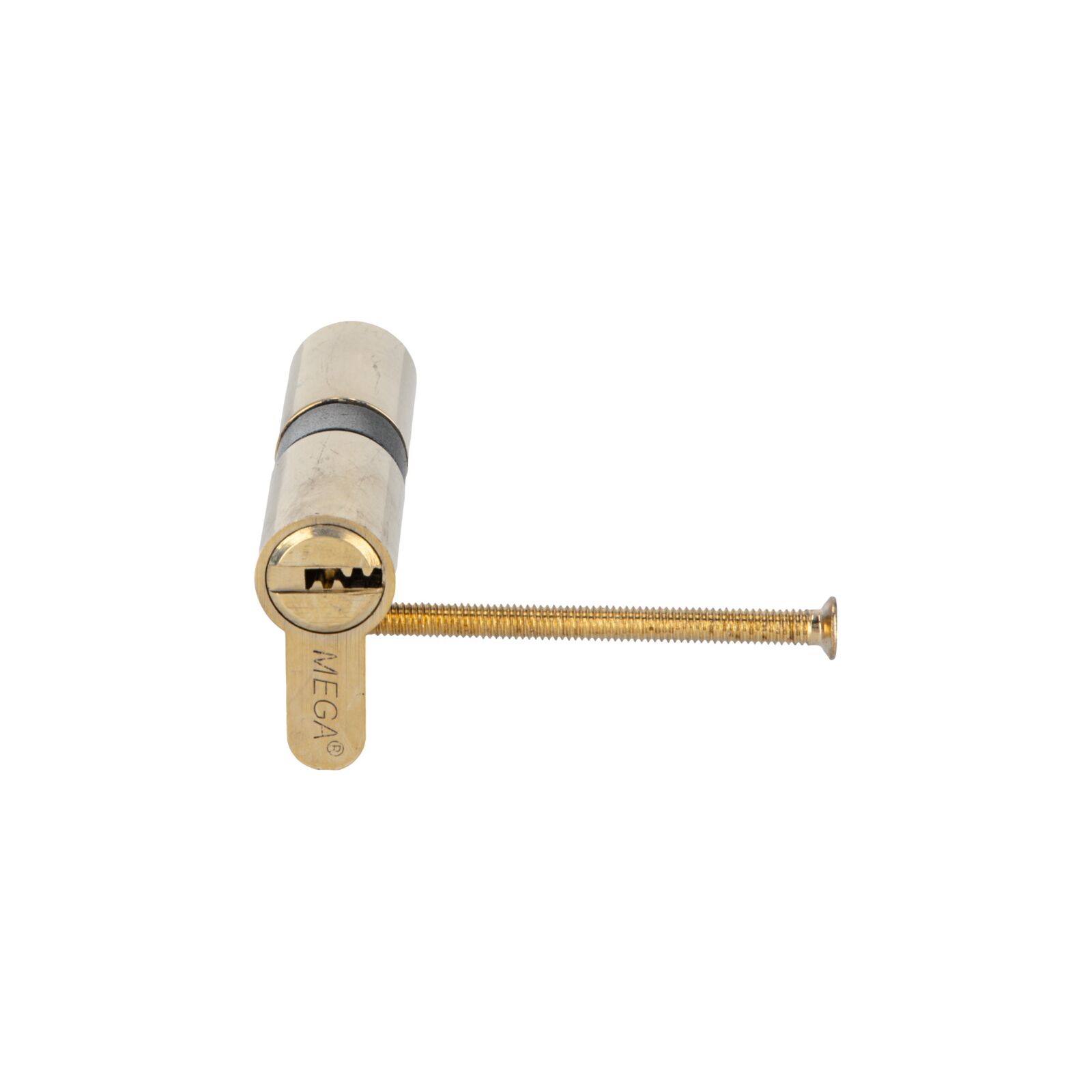 Brass Lock Cylinder, Symmetrical - 62 mm. 6 Special Security Type Keys. Lång Brass Screw 64 mm. - 4