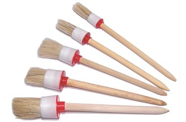 Rund penselset 5-pack, borstar i ljus naturfiber, Beast