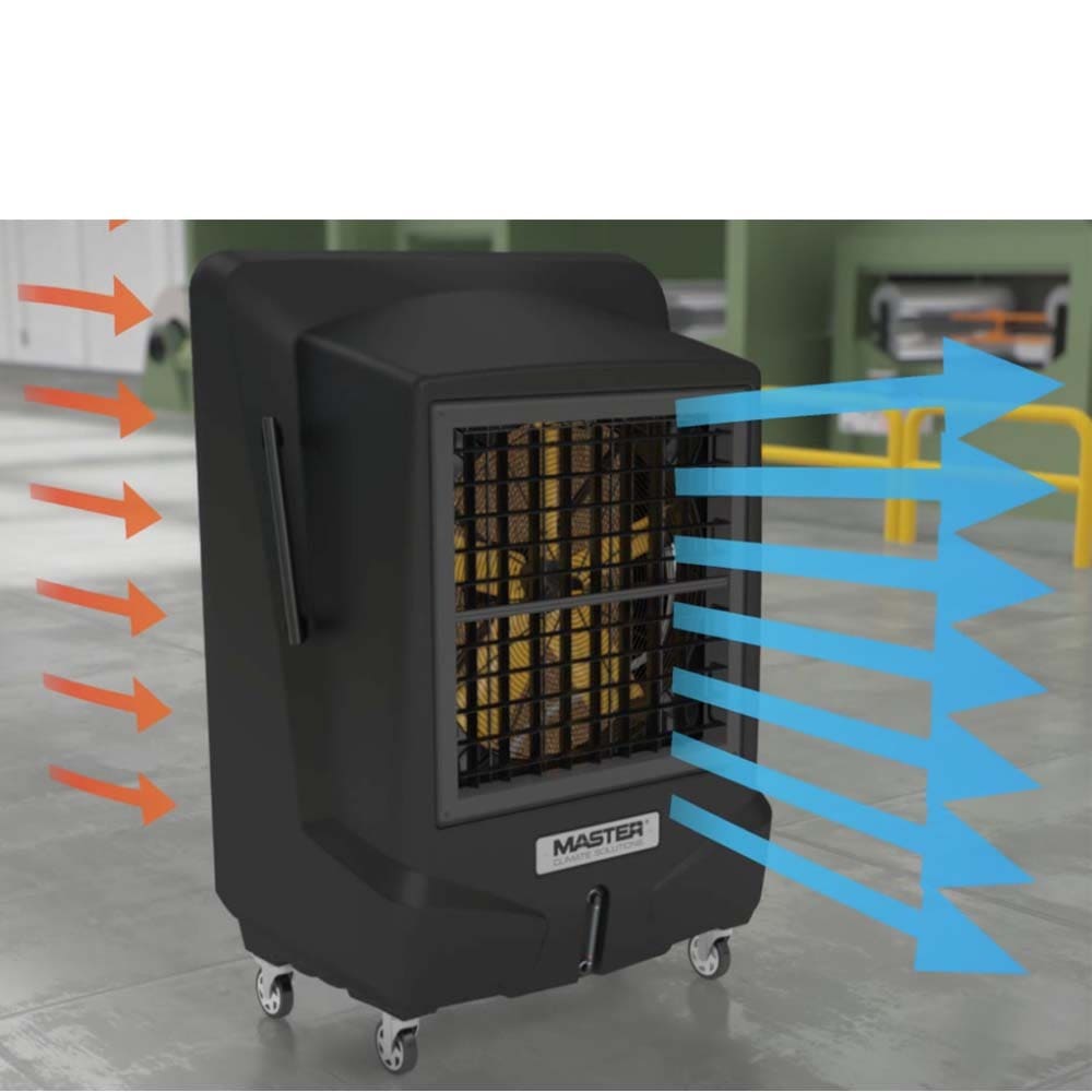 Förångningskylare Industri 22000 m³/h 800 W 120 l Tank Flyttbar Master - 4