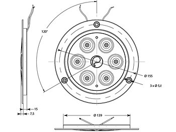 Taklampa IRIZIUM AR 1000 12/24 V försänkt