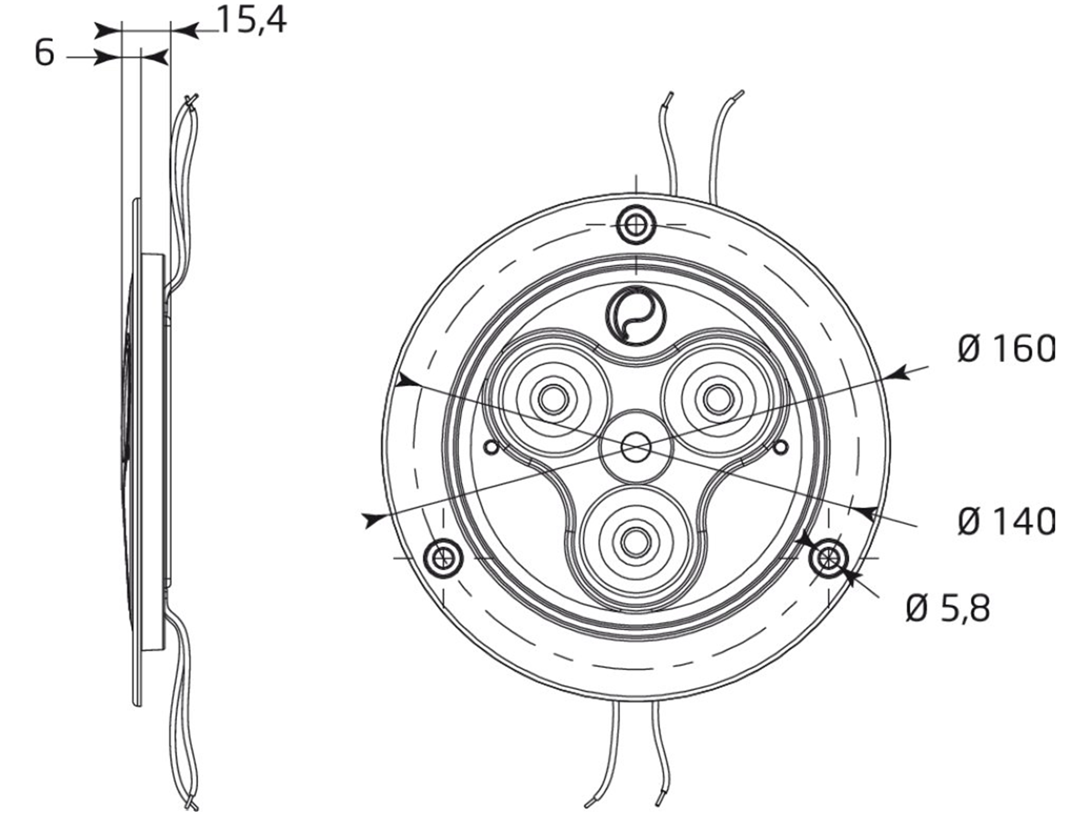 Taklampa IRIZIUM PR 500 12/24 V försänkt - 2