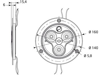 Taklampa IRIZIUM PR 500 12/24 V försänkt