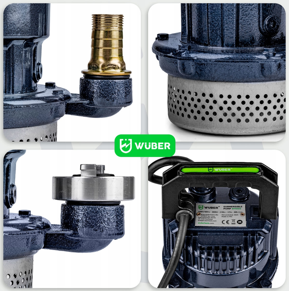 Dränkbar vattenpump för smutsigt vatten 85 l/min , 400W, Wuber - 4