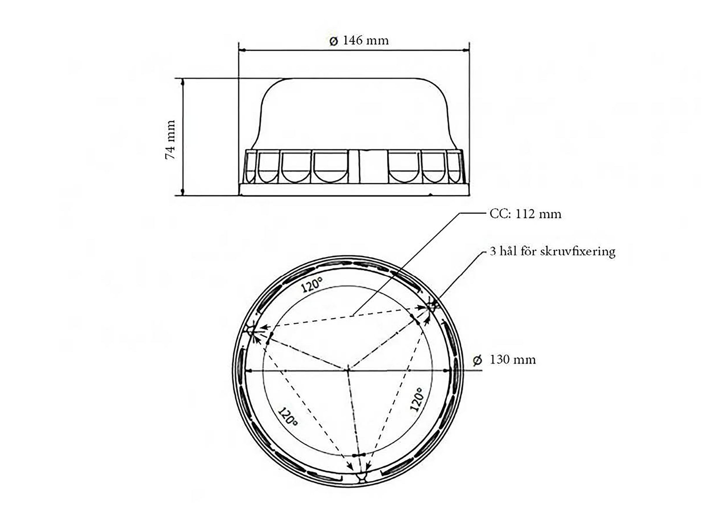 Varningsljus LED Pegasus planmontage – 4 st - 2