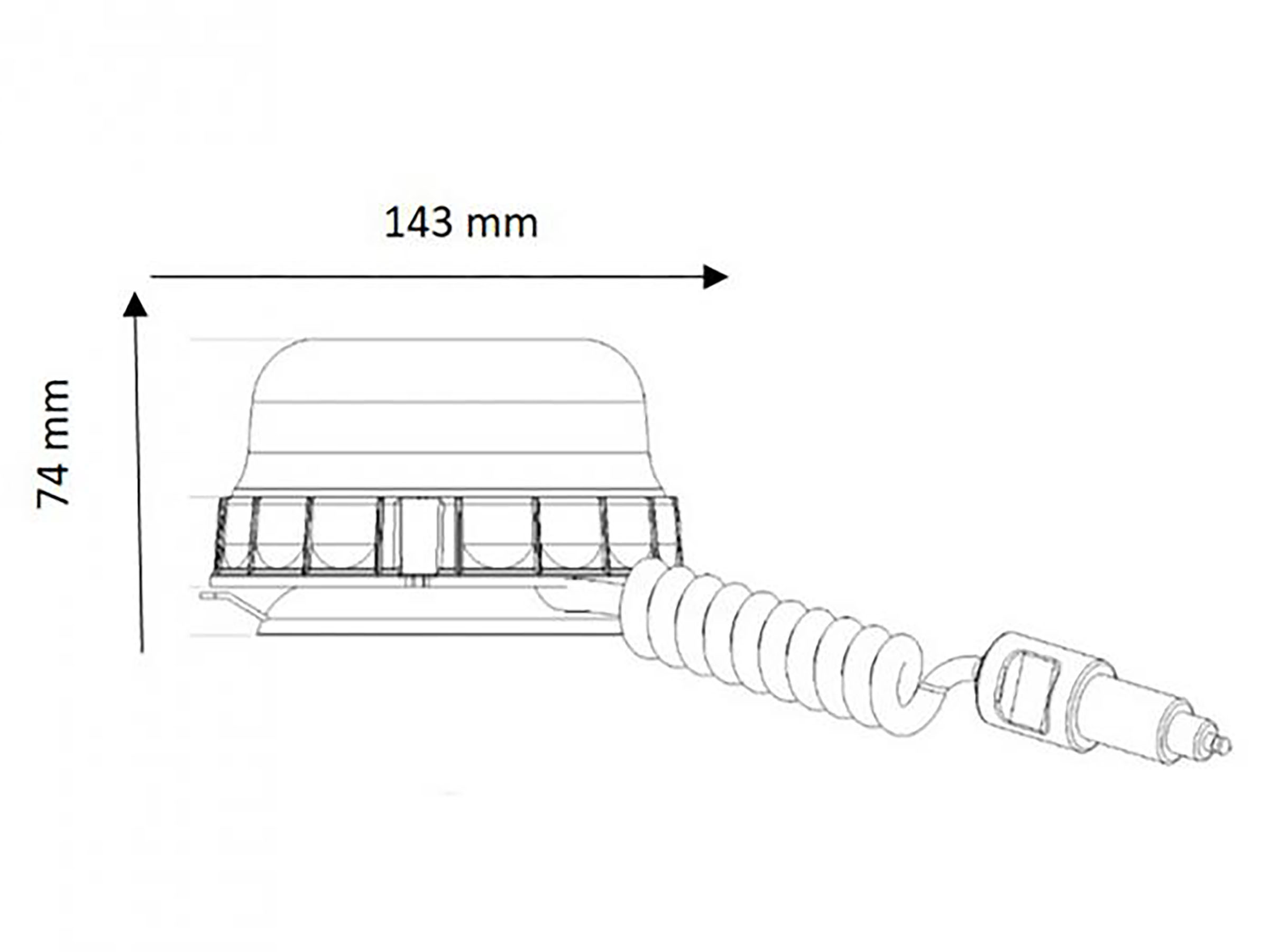 Varningsljus LED Pegasus magnet + cigg.uttag - 2