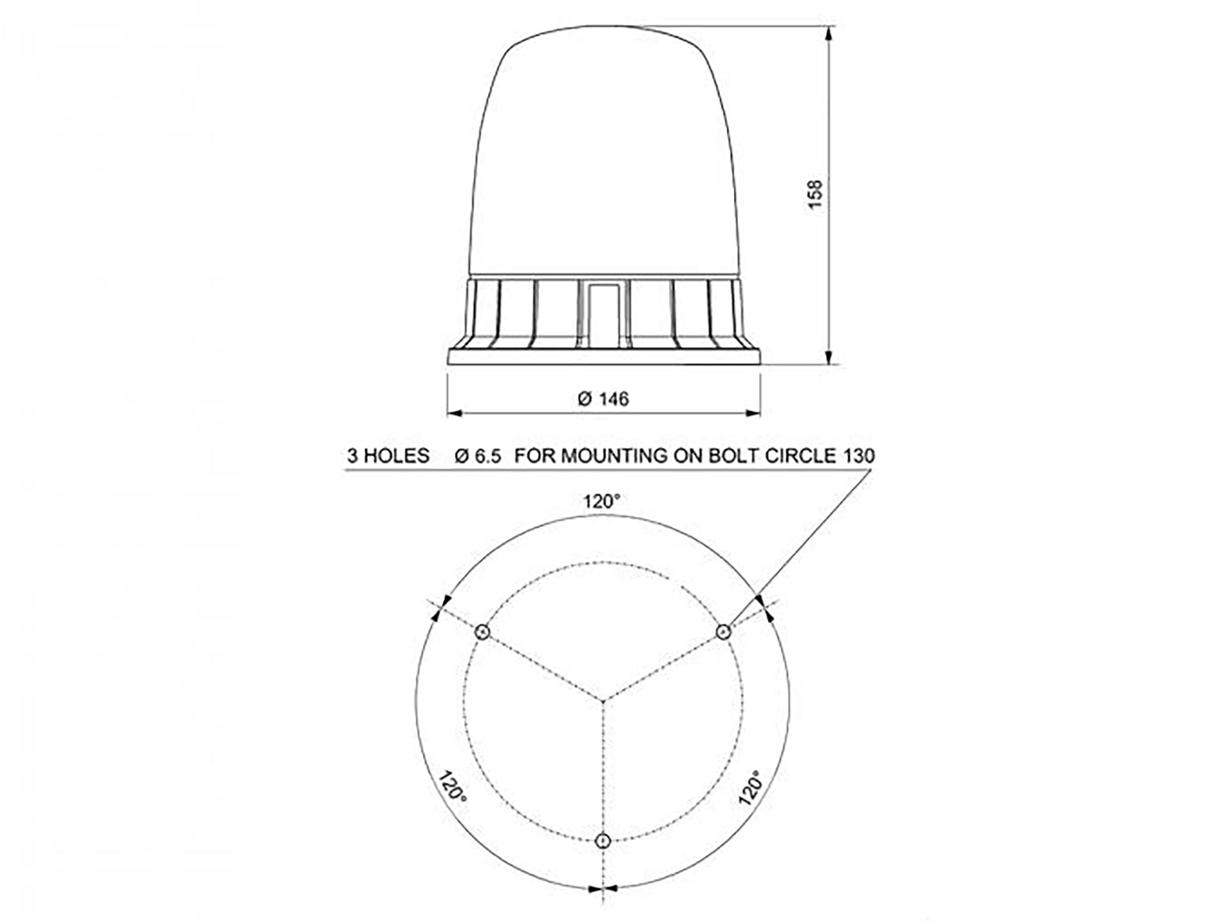 Roterande Varningsljus LED Taurus planmontage – 4 st - 2