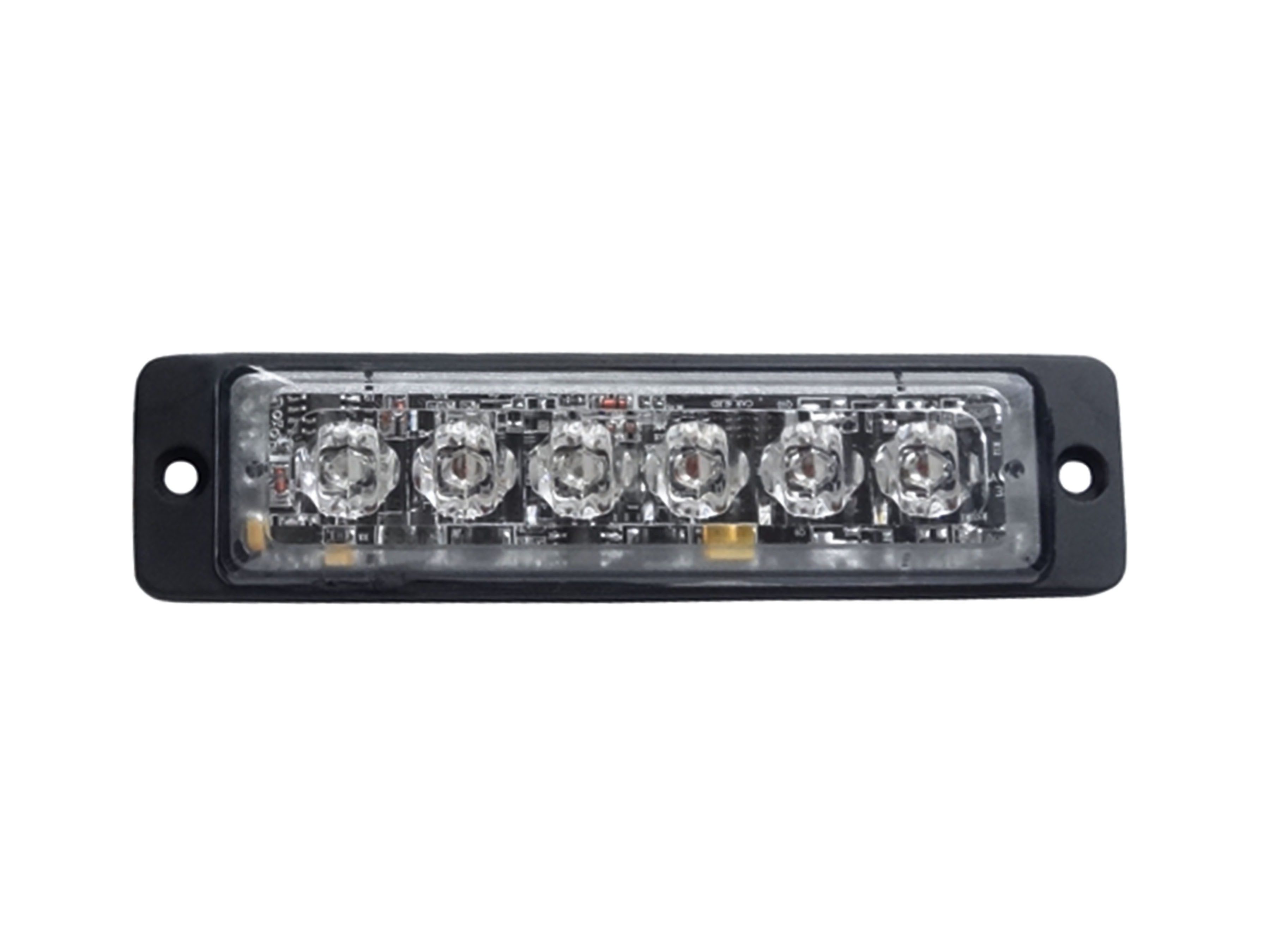 Blixtljus Slim 12-24 V, 6 LED, gul, R65 planmontage – 4 st