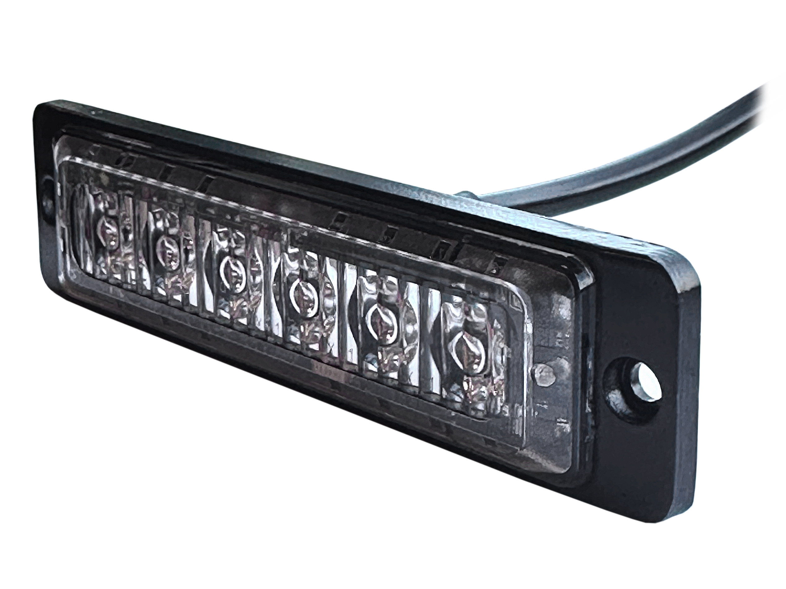 Blixtljus Slim 12-24 V, 6 LED, gul, R65 planmontage – 4 st - 3