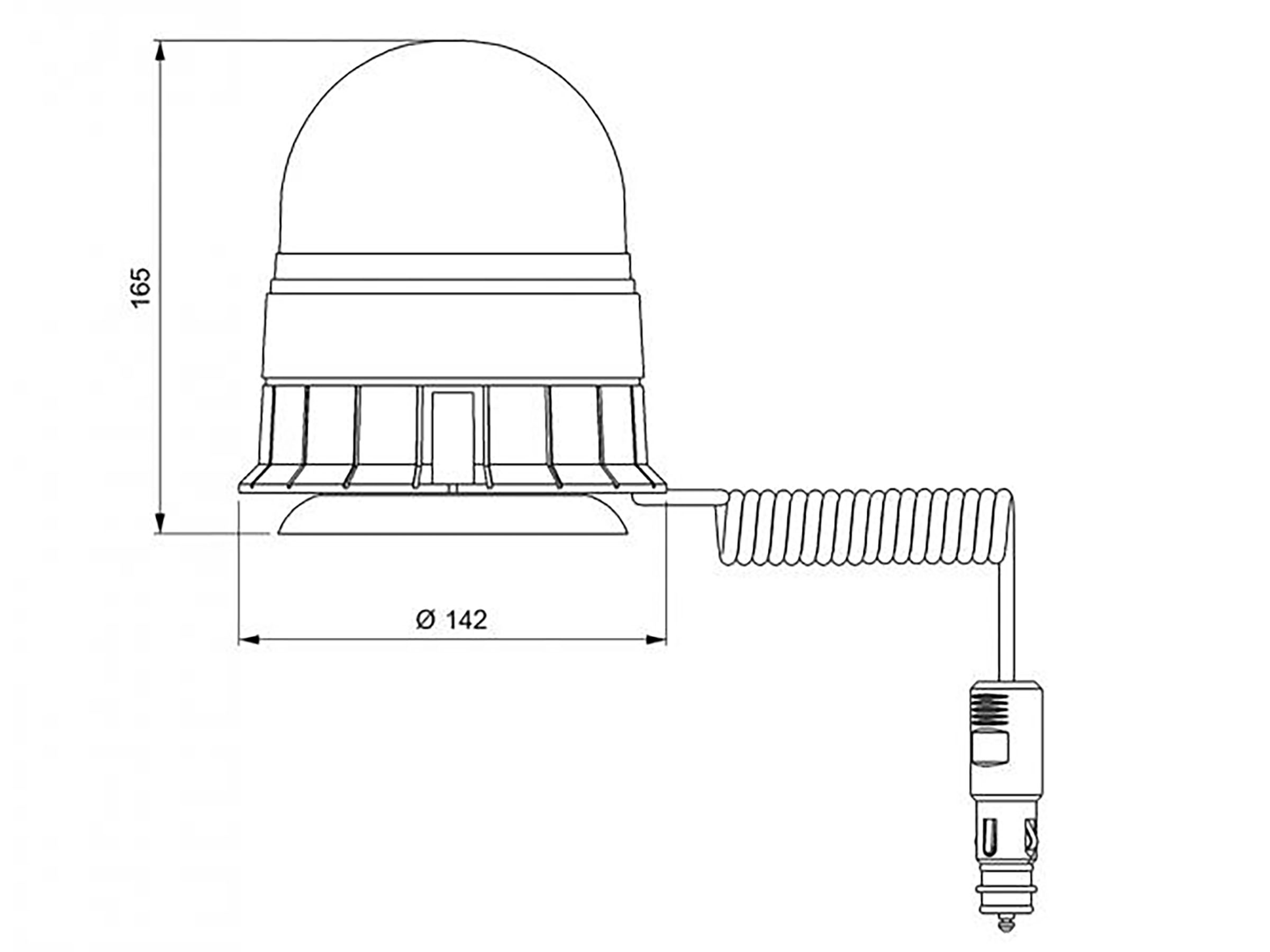 Roterande Varningsljus  Vega magnet + cigg.uttag - 2