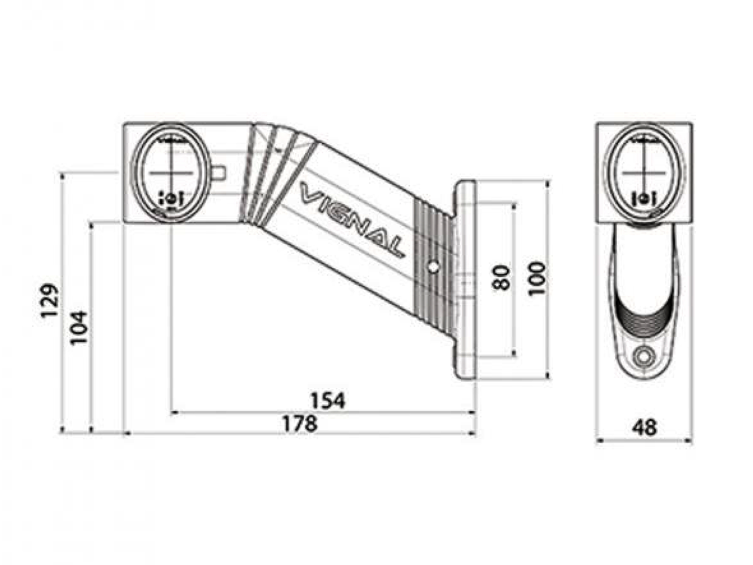 Positionslampa DX LED 178 mm 1,7 m kabel höger