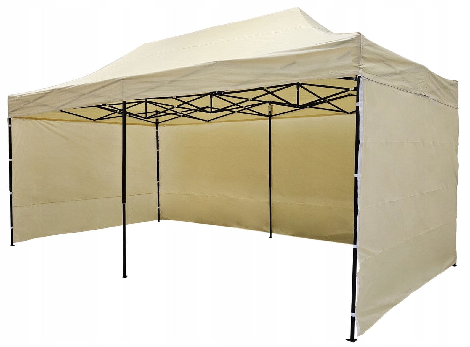 NAMAXA Snabbtält Partytält 3x6m Popup Saxkonstruktion 420D Vattentätt, Tytan - 3 väggar, utan framvägg / Kamouflagemönster - 8