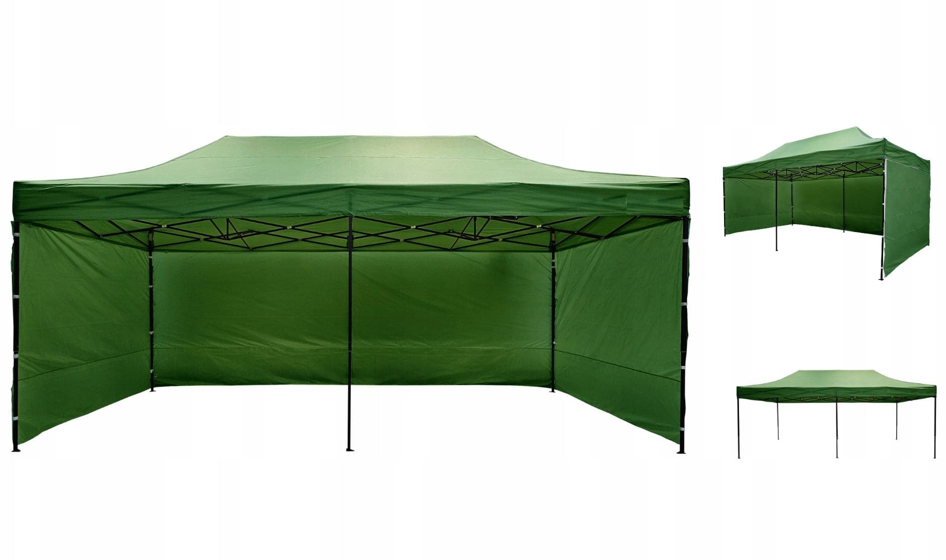NAMAXA Snabbtält Partytält 3x6m Popup Saxkonstruktion 420D Vattentätt, Tytan - 4 väggar, med dörr / Kamouflagemönster - 4