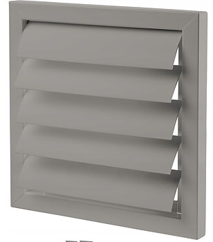 Ventilationsgaller Yttre Gravitationsjalusi 350x350mm PVC Grå, Vents-Group