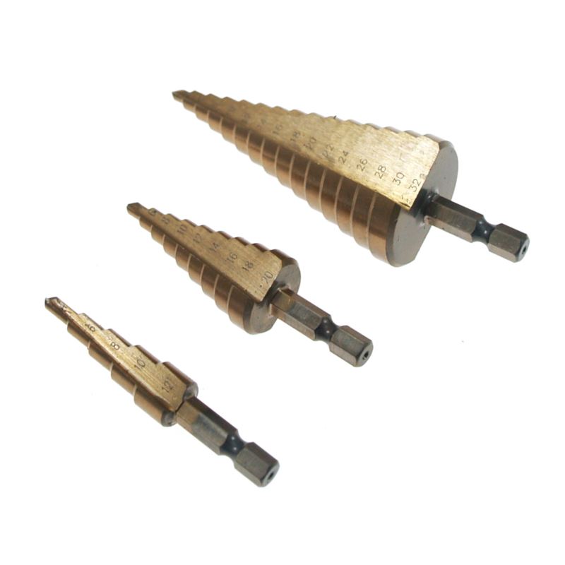 Stegborrsats HSS titan 3 delar, 4-32 mm, Beast