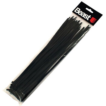 Svarta nylonkabelband 190 x 4, 7 mm, 50-pack, UV-tåliga, Beast