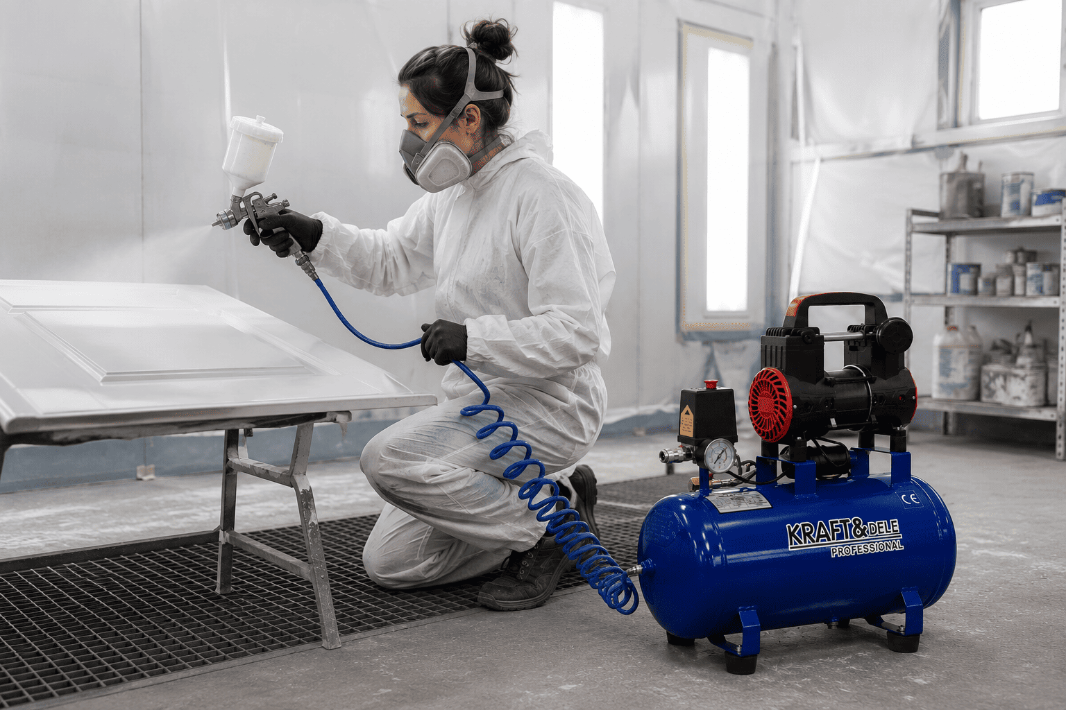 KRAFT&DELE Kompressor Oljefri 30L 1500W 285 l/min Tyst Verkstadskompressor - 3