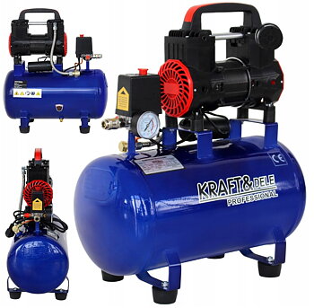 KRAFT&DELE Kompressor Oljefri 30L 1500W 285 l/min Tyst Verkstadskompressor