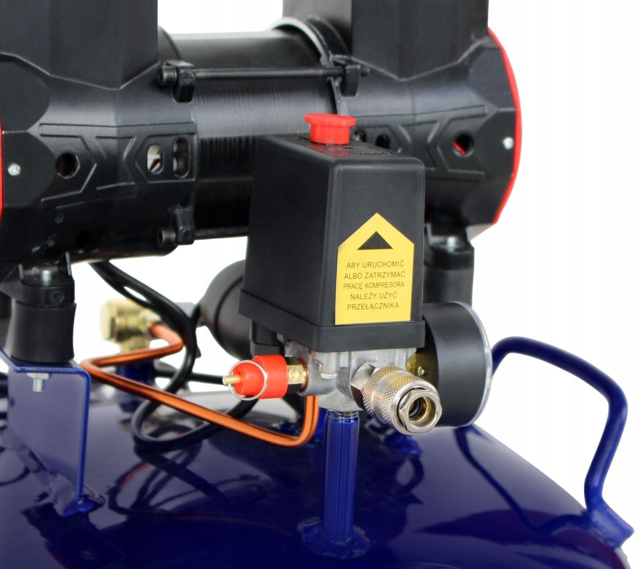 Oljefri Kompressor 50L 1500W 290L/min Rund Tyst 75dB Hopfällbart Handtag, Kraft&Dele - 4