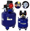 Oljefri Kompressor 50L 1500W 290L/min Rund Tyst 75dB Hopfällbart Handtag, Kraft&Dele