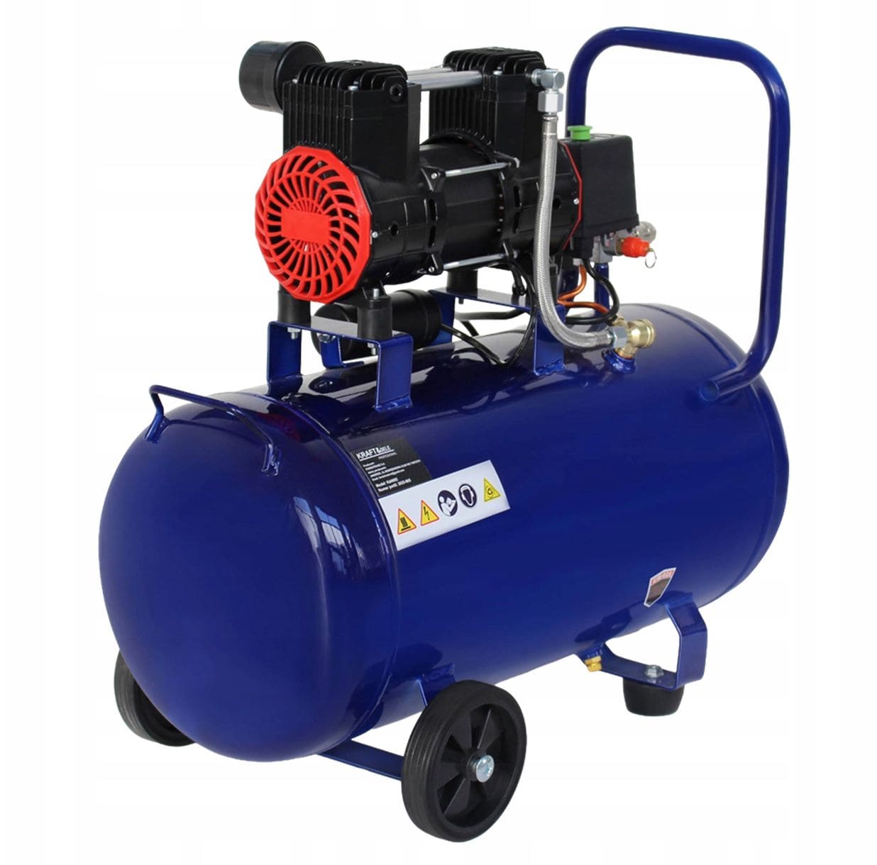 Oljefri Kompressor 50L 1500W 290L/min Tyst 75dB, Kraft&Dele - 2