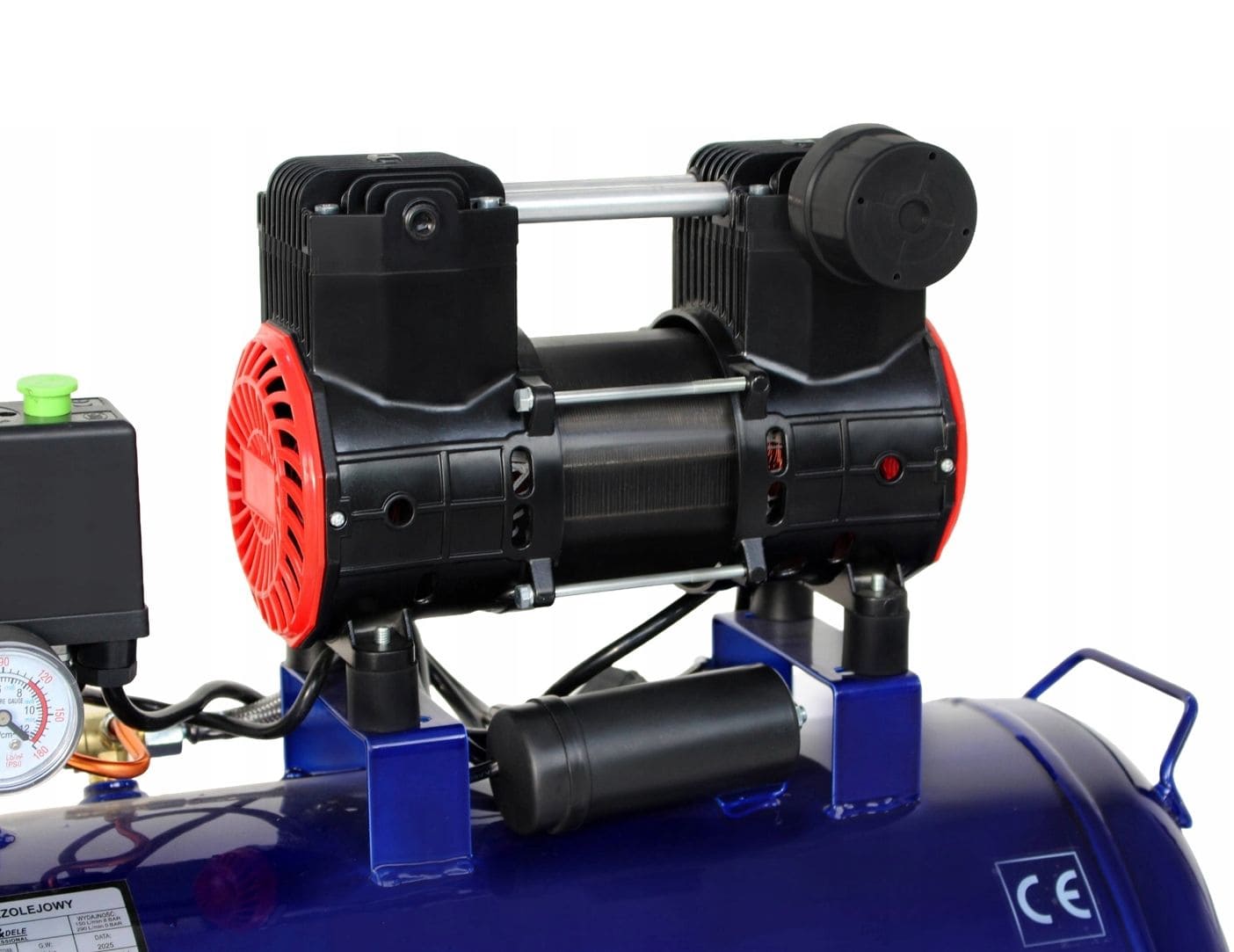 Oljefri Kompressor 50L 1500W 290L/min Tyst 75dB, Kraft&Dele - 4