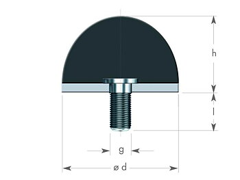 Ändstopp 95x80 mm med M16 gänga