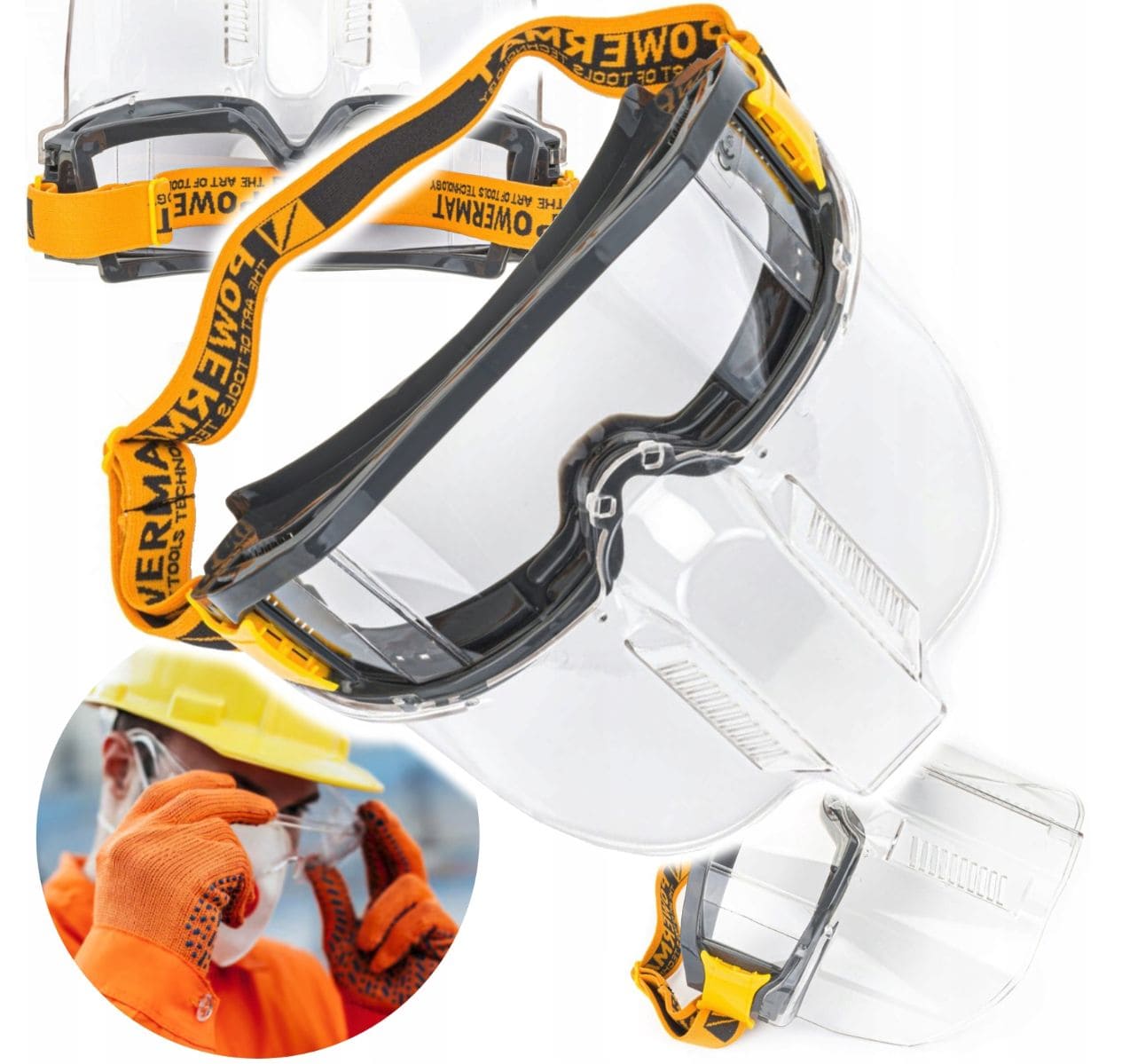 Skyddsglasögon Goggles Klara Polykarbonat EN166 Passar Över Glasögon, Powermat - 4