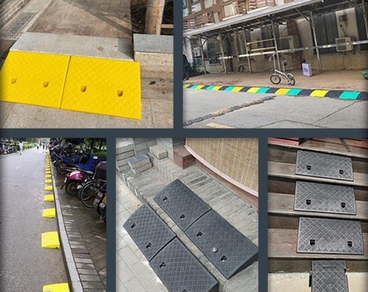 Uppkörningsramp 15cm, 1st ramp för biluppfart, kantramp, svart gummikomposit - 9