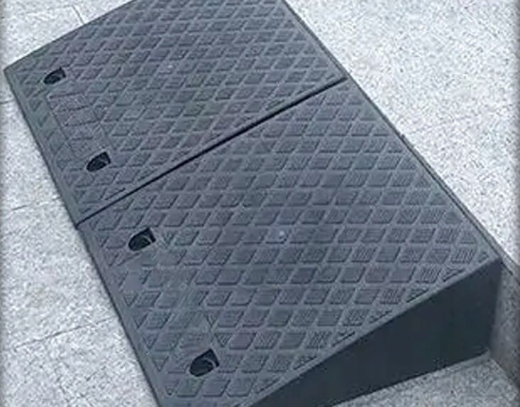 Uppkörningsramp 15cm, 1st ramp för biluppfart, kantramp, svart gummikomposit - 4