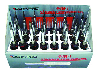 4-IN-1 24 st vändbara skruvmejslar i display