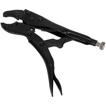 PROLINE TOOLS Låstång 180 mm, Rundkäftar, Svart, Nickelförzinkad Justeringsskruv, Proline