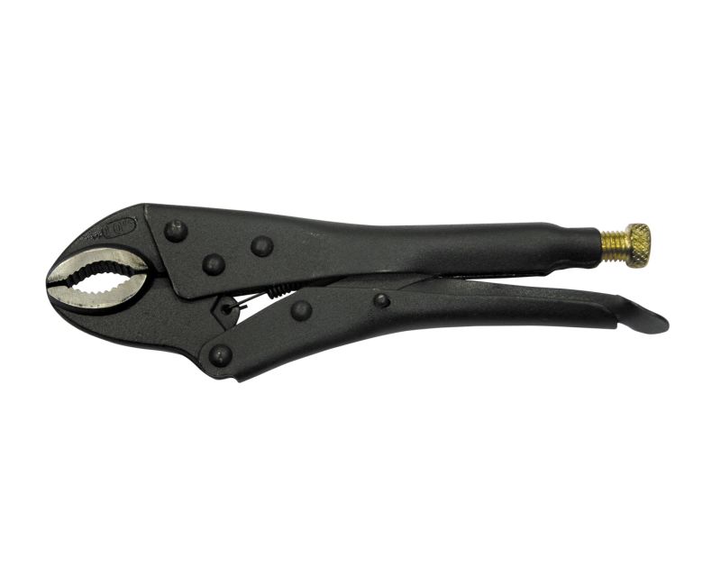 PROLINE TOOLS Låstång 180 mm, Rundkäftar, Svart, Nickelförzinkad Justeringsskruv, Proline