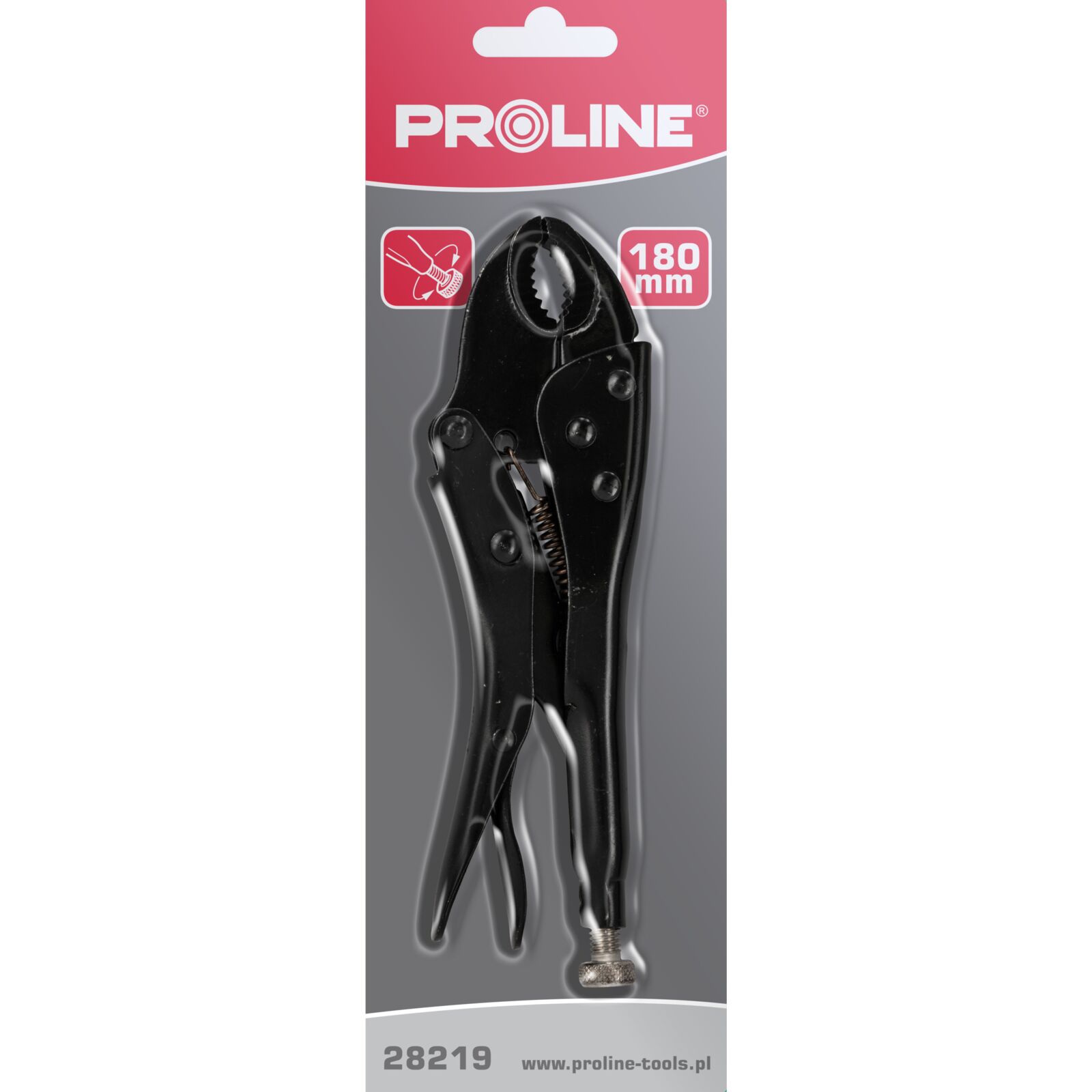 PROLINE TOOLS Låstång 180 mm, Rundkäftar, Svart, Nickelförzinkad Justeringsskruv, Proline - 7