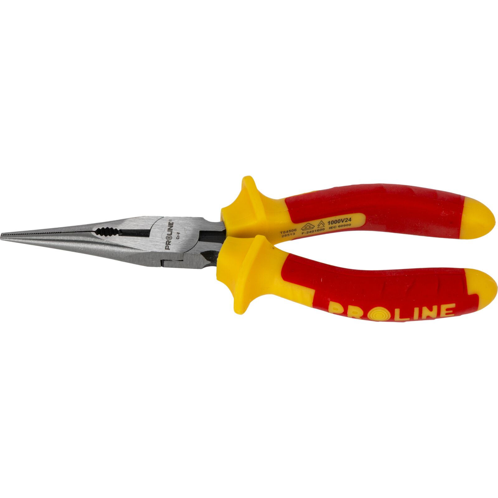 PROLINE TOOLS Flacktång 160 mm, Rundad Käft, 1000V, med Avbitare, Fäfflad, Proline - 2