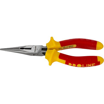 PROLINE TOOLS Flacktång 160 mm, Rundad Käft, 1000V, med Avbitare, Fäfflad, Proline
