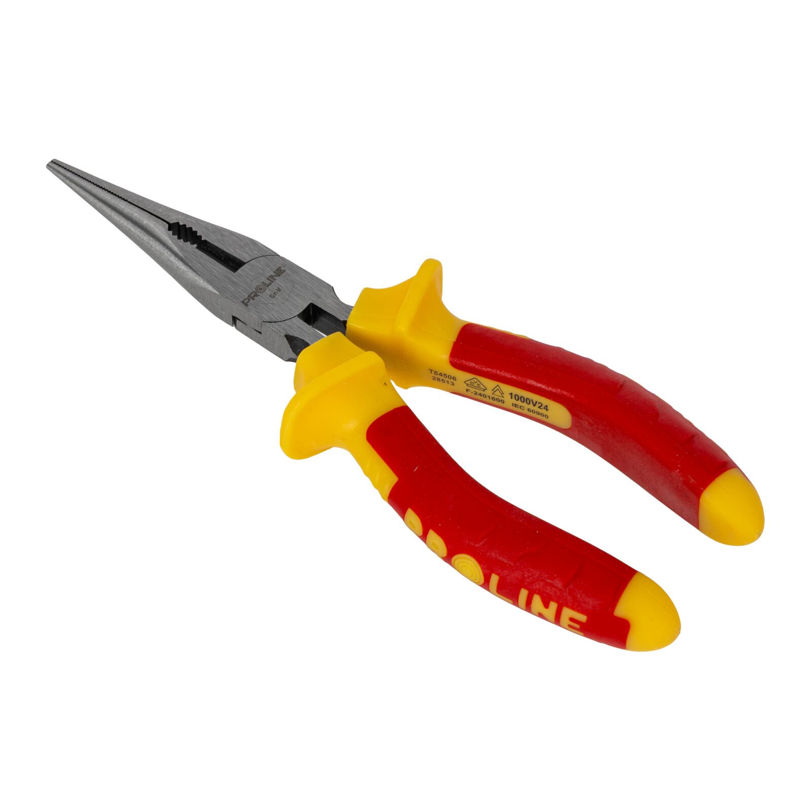 PROLINE TOOLS Flacktång 160 mm, Rundad Käft, 1000V, med Avbitare, Fäfflad, Proline - 5