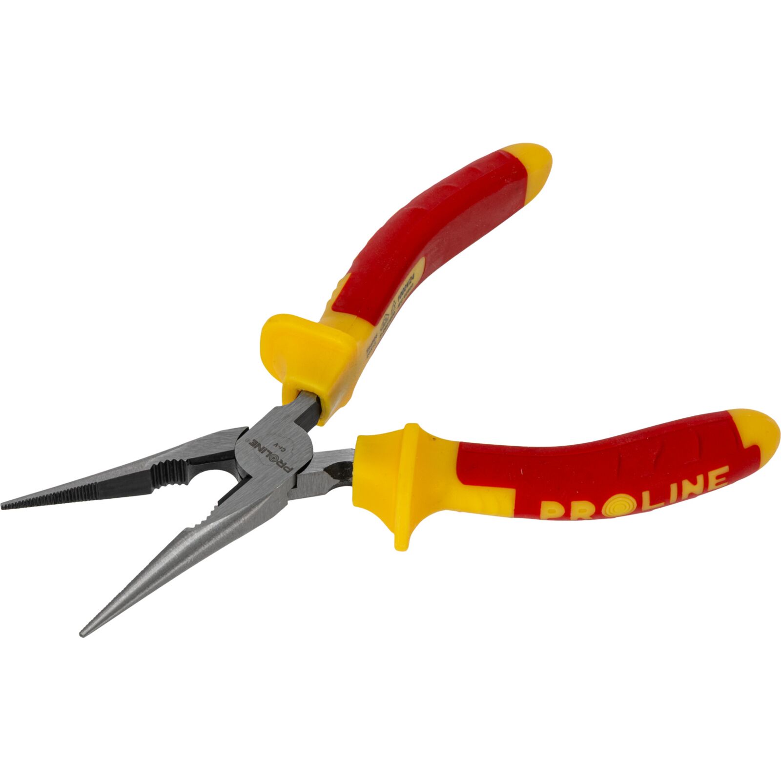 PROLINE TOOLS Flacktång 160 mm, Rundad Käft, 1000V, med Avbitare, Fäfflad, Proline - 6