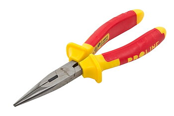 PROLINE TOOLS Flacktång 160 mm, Rundad Käft, 1000V, med Avbitare, Fäfflad, Proline