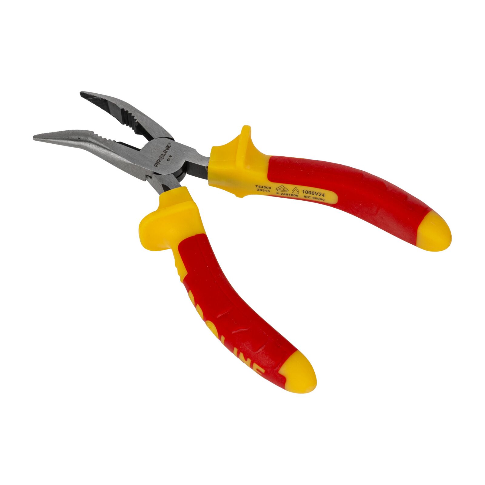 PROLINE TOOLS Flacktång böjd 160 mm rundad käft 1000V, med avbitare, fäfflad, Proline - 3