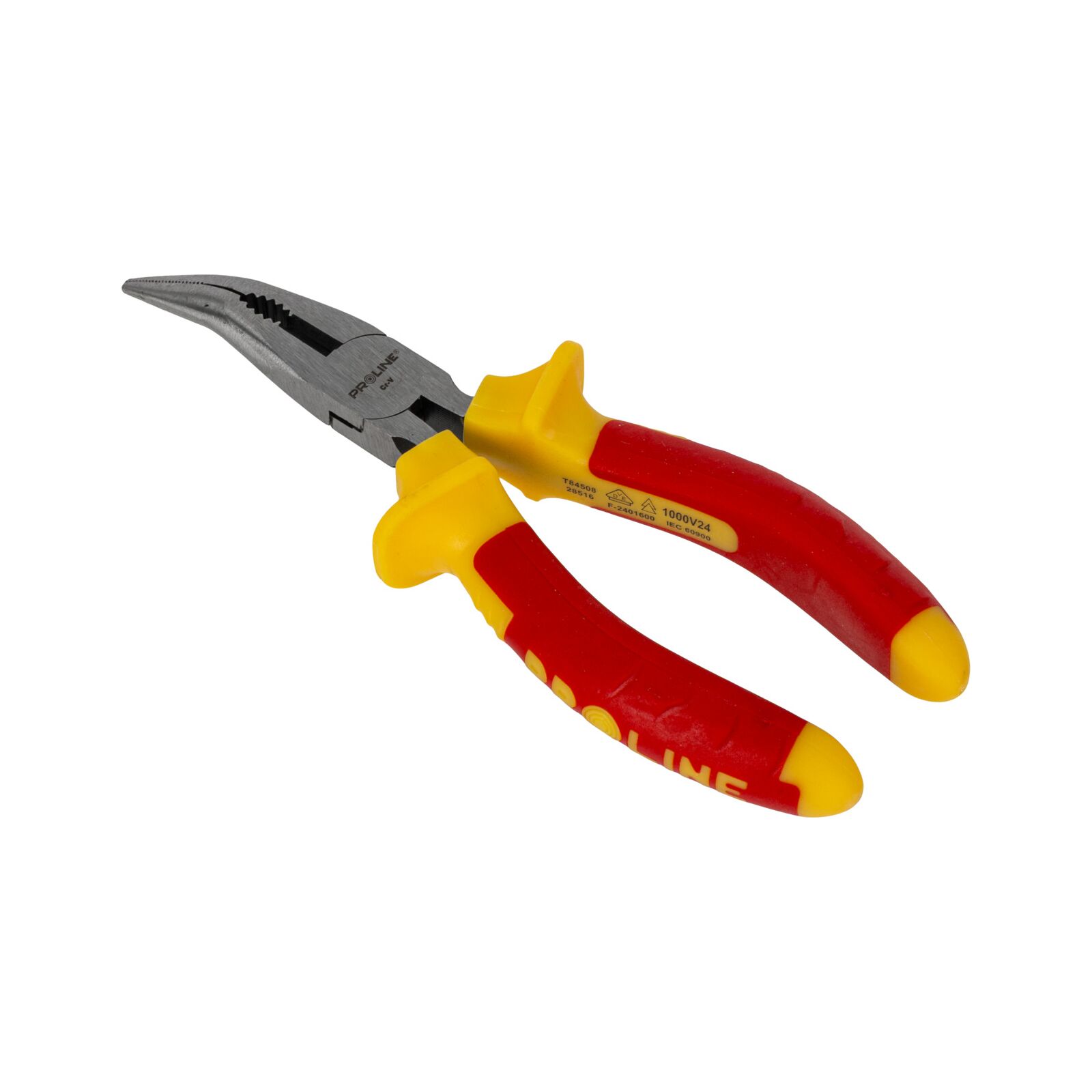 PROLINE TOOLS Flacktång böjd 160 mm rundad käft 1000V, med avbitare, fäfflad, Proline - 4