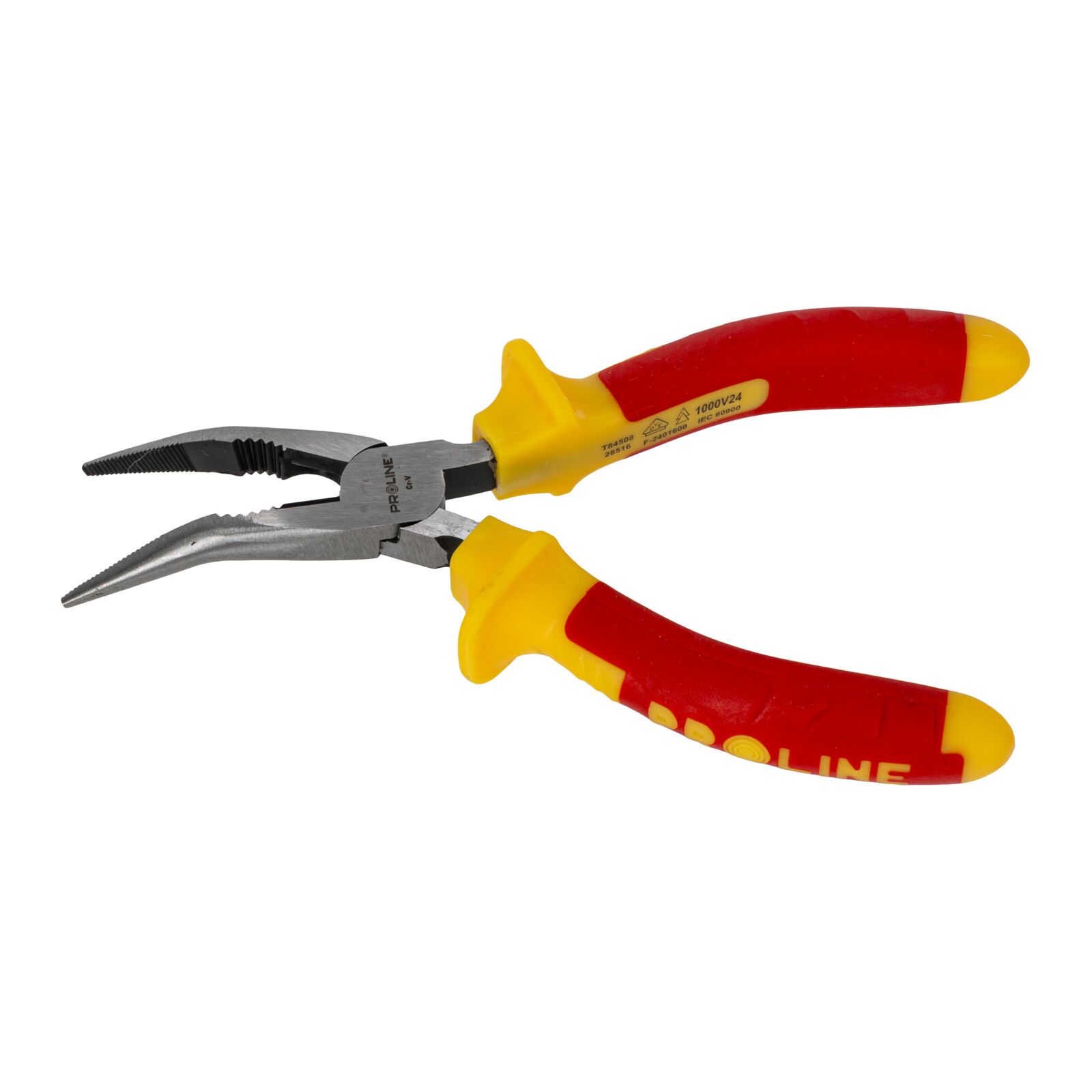 PROLINE TOOLS Flacktång böjd 160 mm rundad käft 1000V, med avbitare, fäfflad, Proline - 2