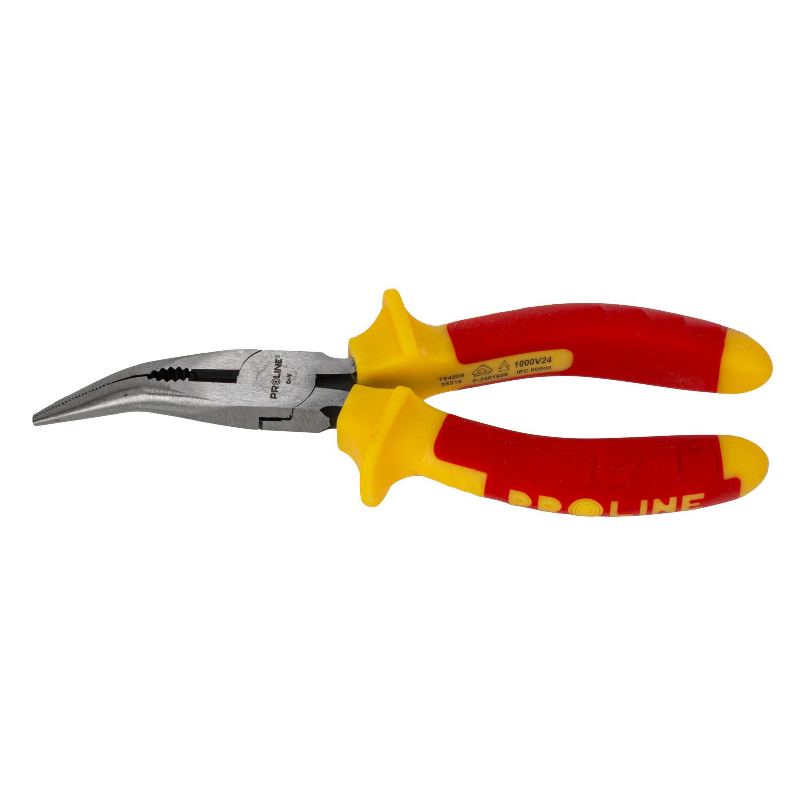 PROLINE TOOLS Flacktång böjd 160 mm rundad käft 1000V, med avbitare, fäfflad, Proline - 5