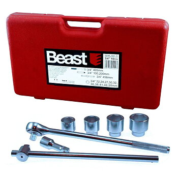 Hylsnyckelsats 3/4 tum 22–50 mm, 14 delar, Beast