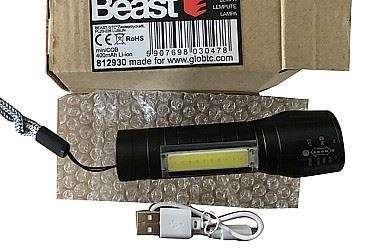Aluminiumficklampa, USB-laddning, Beast